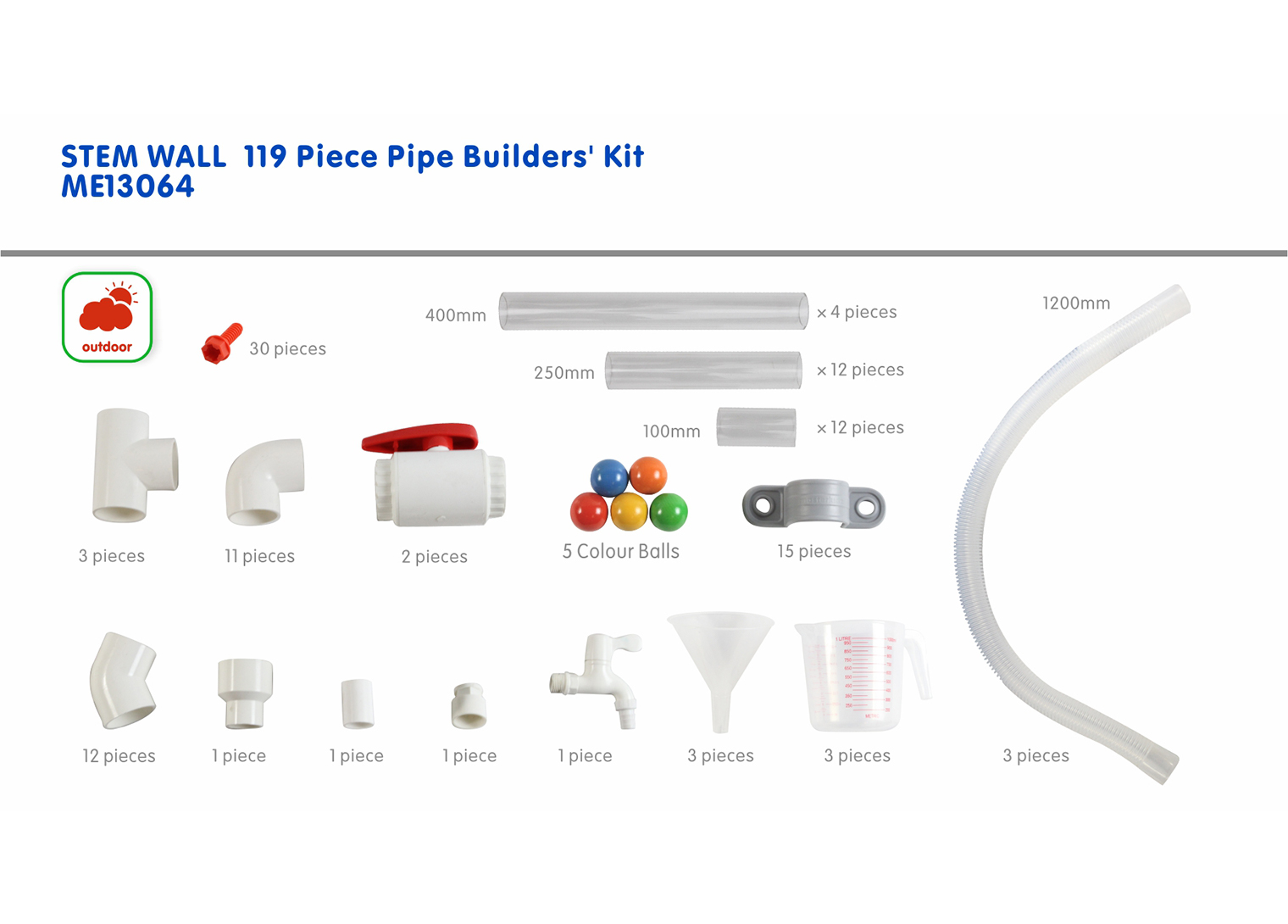 119 Piece Pipe Builders' Kit 